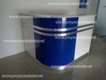 Recepcion en L, con adorno de formica, para visitas, para oficinas