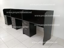 Estaciones de trabajo, de melamina, con divisiones de melamina, y pedestal de 3 gavetas, con chapa y llaves, fabrica de muebles, fabrica de mobiliario