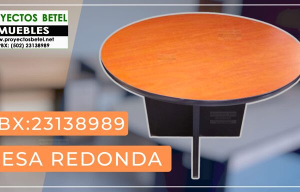 Mesa de melamina con top circular