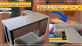 Escritorio en forma de L fabricado en melamina, muebles de oficina
