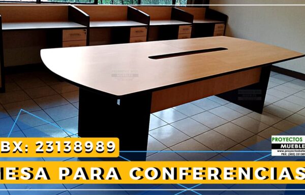 Mesa de conferencias melamina cherry con negro patas dobles con ranura para pasar cables, estaciones de trabajo con pedestal de 3 gavetas
