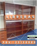 Librera de melamina con puertas de vidrio