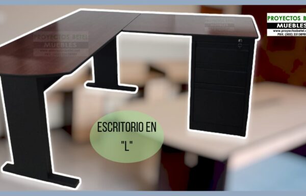 Escritorio metálico L ejecutivo