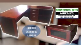 Escritorio en L para oficina, estudio, de melamina