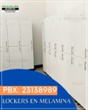 Locker de melamina con puertas abatibles, jaladores de barra metálicos