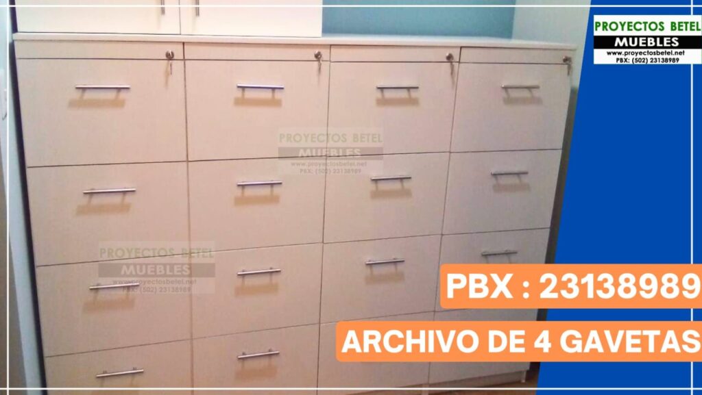 Archivos de melamina fabricados por Proyectos Betel Guatemala