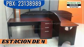 Muebles de oficina fabricados en Guatemala, estacion de trabajo para 4 personas