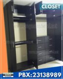 Closet fabricado en melamina por la fabrica de muebles de oficina Proyectos Betel en Guatemala