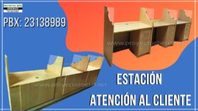 Estacion de atencion al cliente en melamina fabrica de muebles Proyectos Betel Guatemala