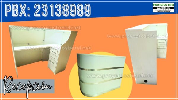 Mueble para recepcion curvo en L