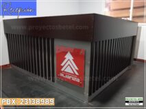 Mueble de melamina para uso en recepcion fabricado en Guatemala por Proyectos Betel